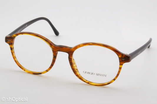 Giorgio Armani AR7004  Unisex Round Glasses Frame Striped Light Brown 49mm