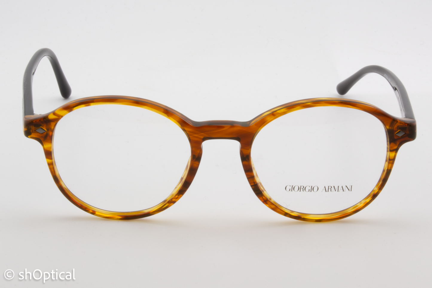 Giorgio Armani AR7004  Unisex Round Glasses Frame Striped Light Brown 49mm