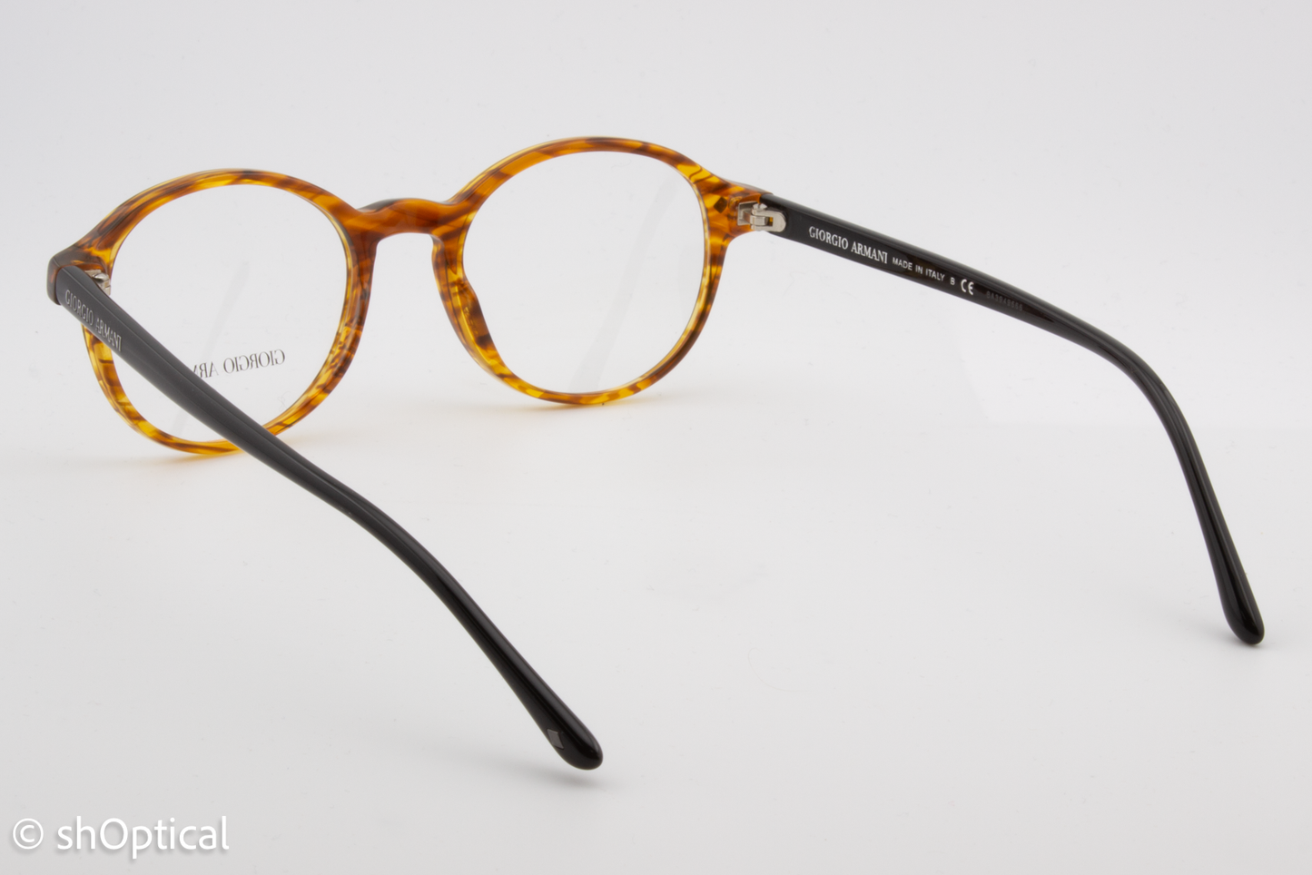 Giorgio Armani AR7004  Unisex Round Glasses Frame Striped Light Brown 49mm