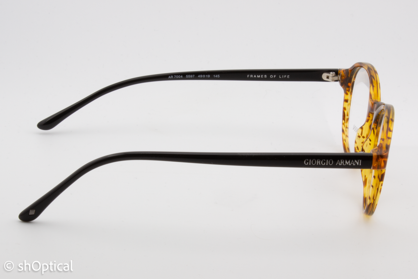 Giorgio Armani AR7004  Unisex Round Glasses Frame Striped Light Brown 49mm