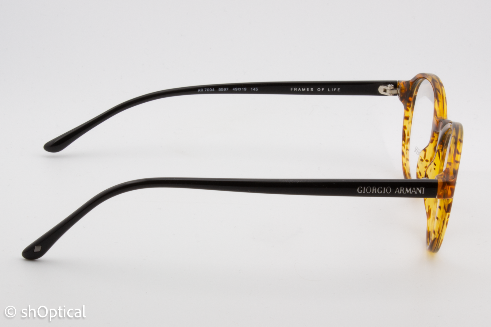 Giorgio Armani AR7004  Unisex Round Glasses Frame Striped Light Brown 49mm