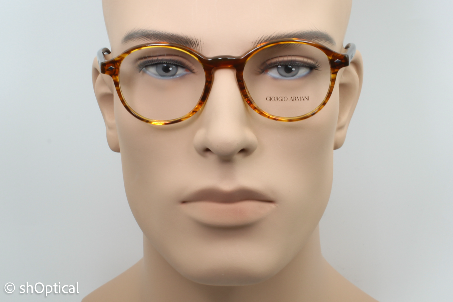 Giorgio Armani AR7004  Unisex Round Glasses Frame Striped Light Brown 49mm