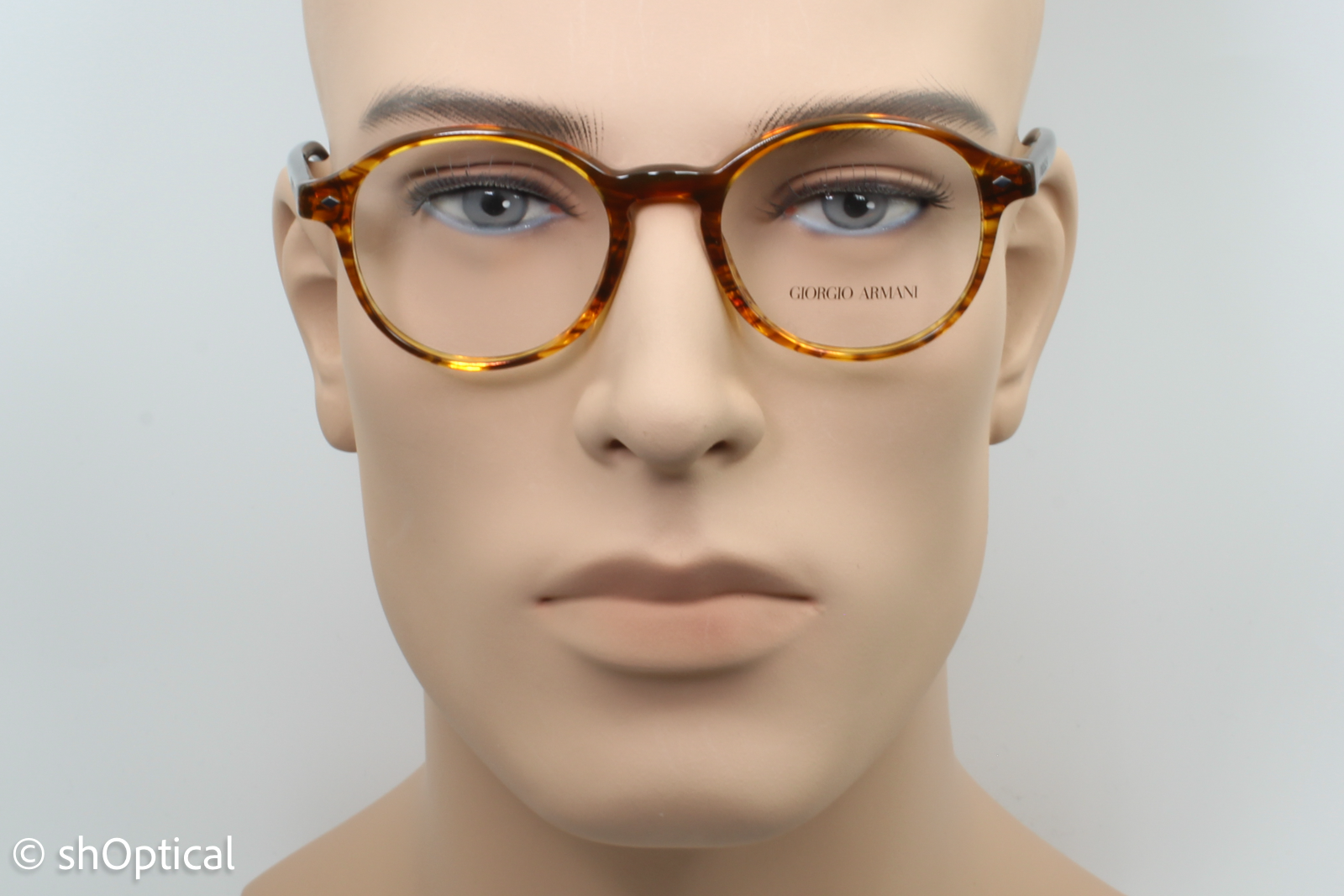 Giorgio Armani AR7004  Unisex Round Glasses Frame Striped Light Brown 49mm