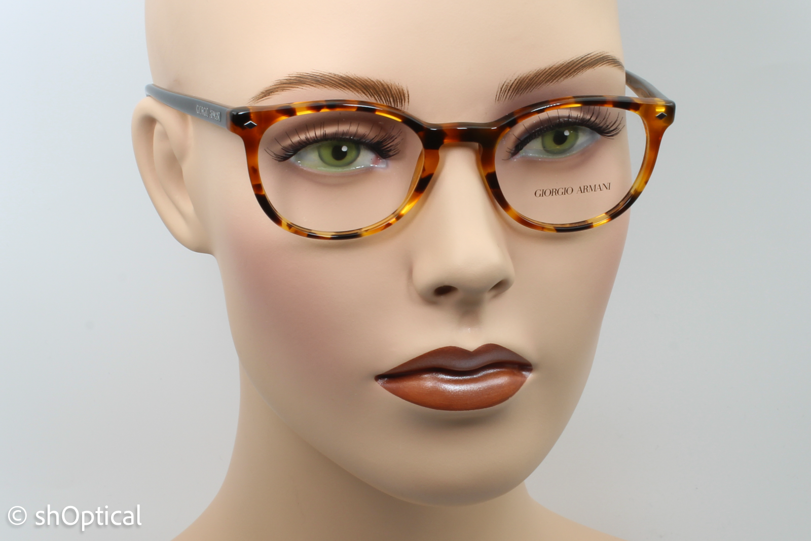 Giorgio Armani AR7096  Female Round Glasses Frame Black Tortoise Havana 48mm