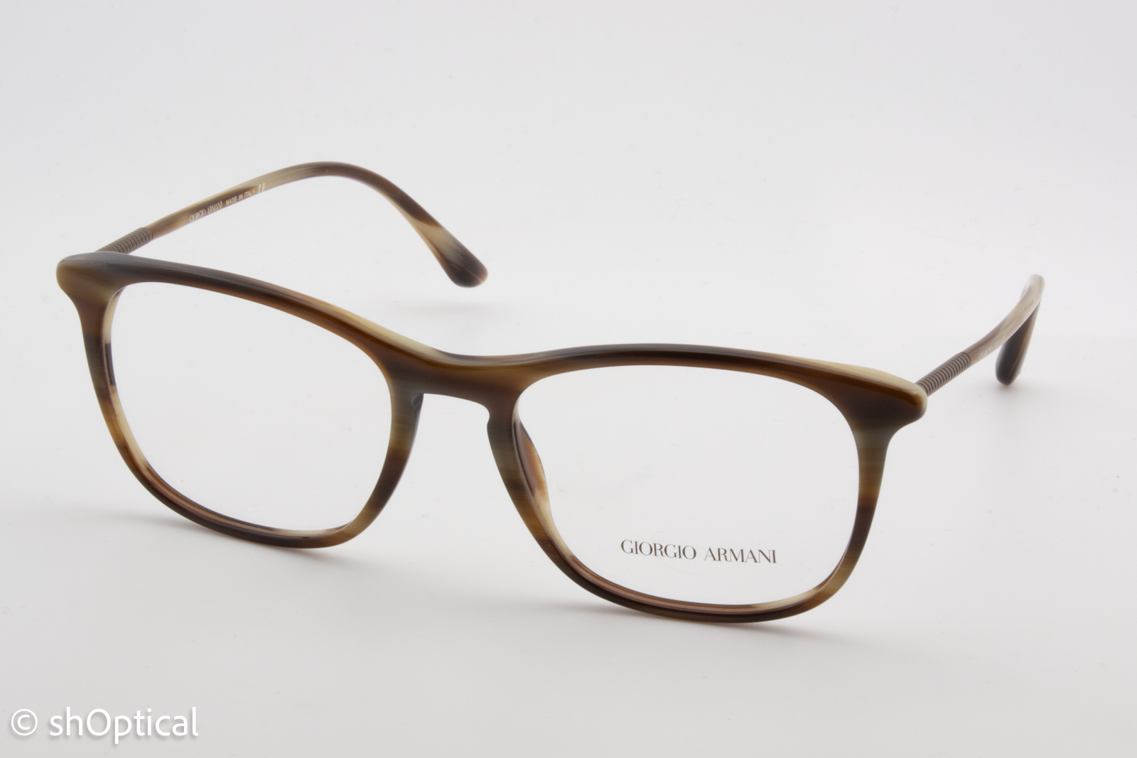 Giorgio Armani AR7103  Male Square Glasses Frame Striped Beige 53mm