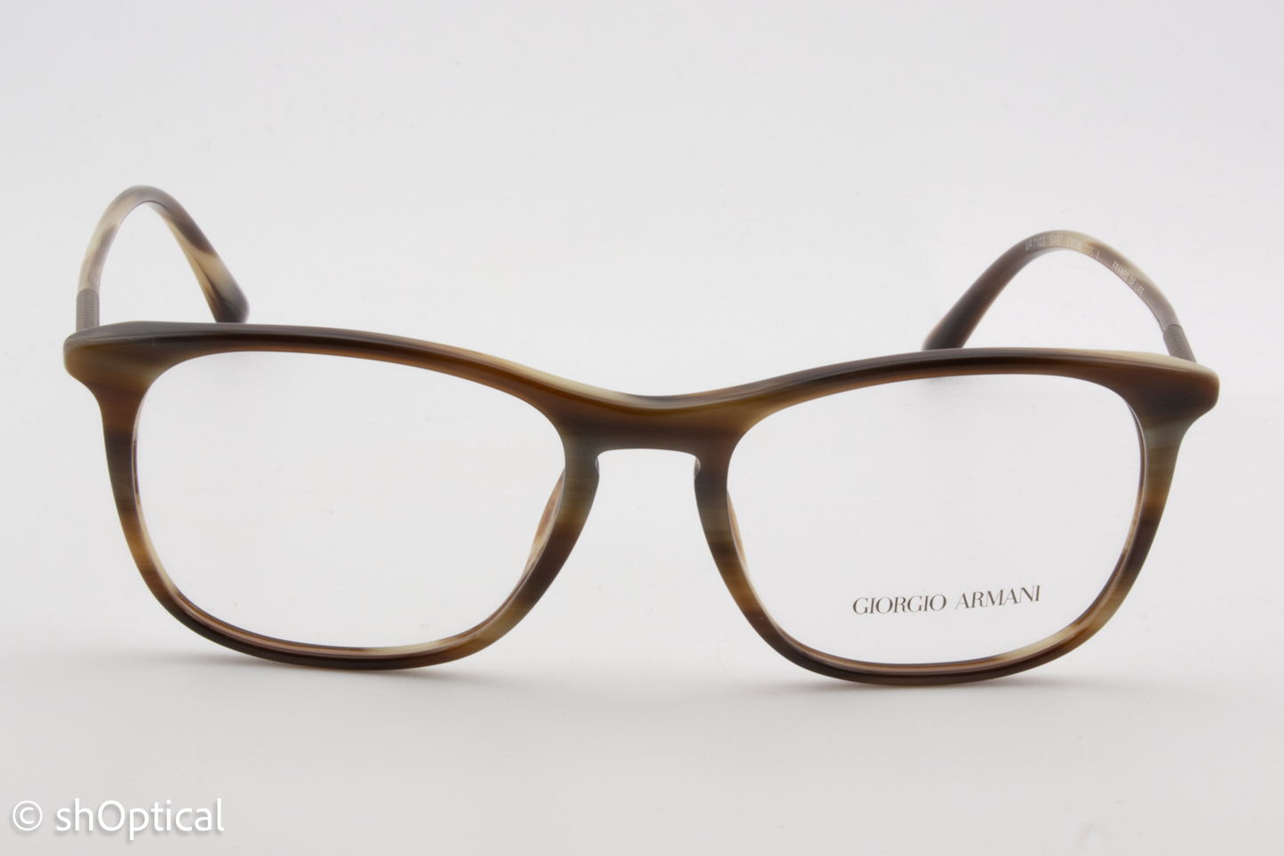 Giorgio Armani AR7103  Male Square Glasses Frame Striped Beige 53mm