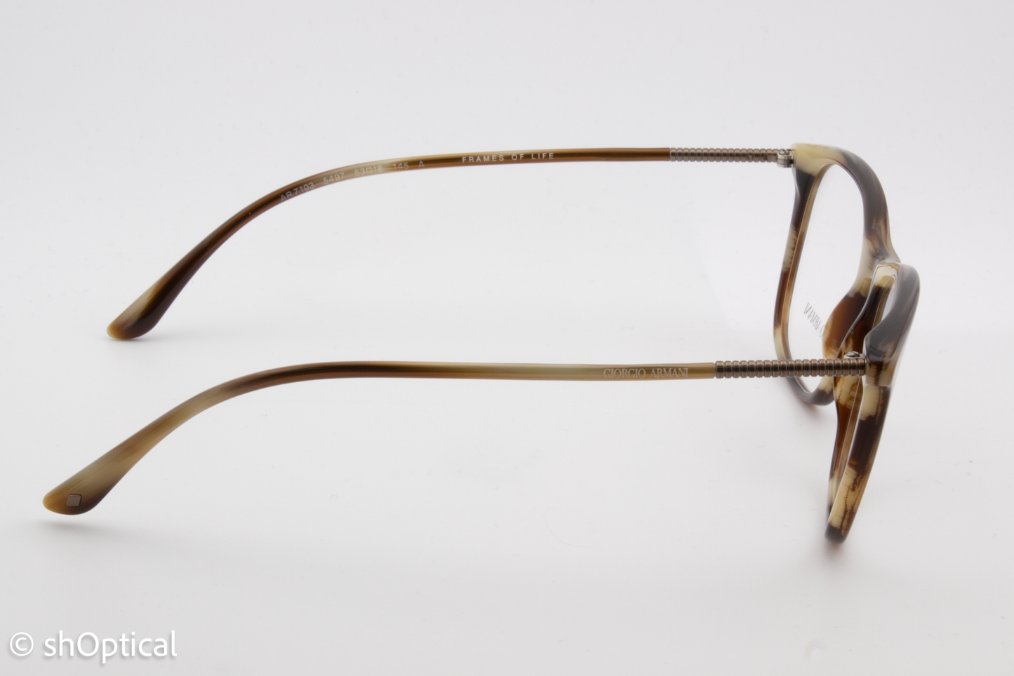 Giorgio Armani AR7103  Male Square Glasses Frame Striped Beige 53mm