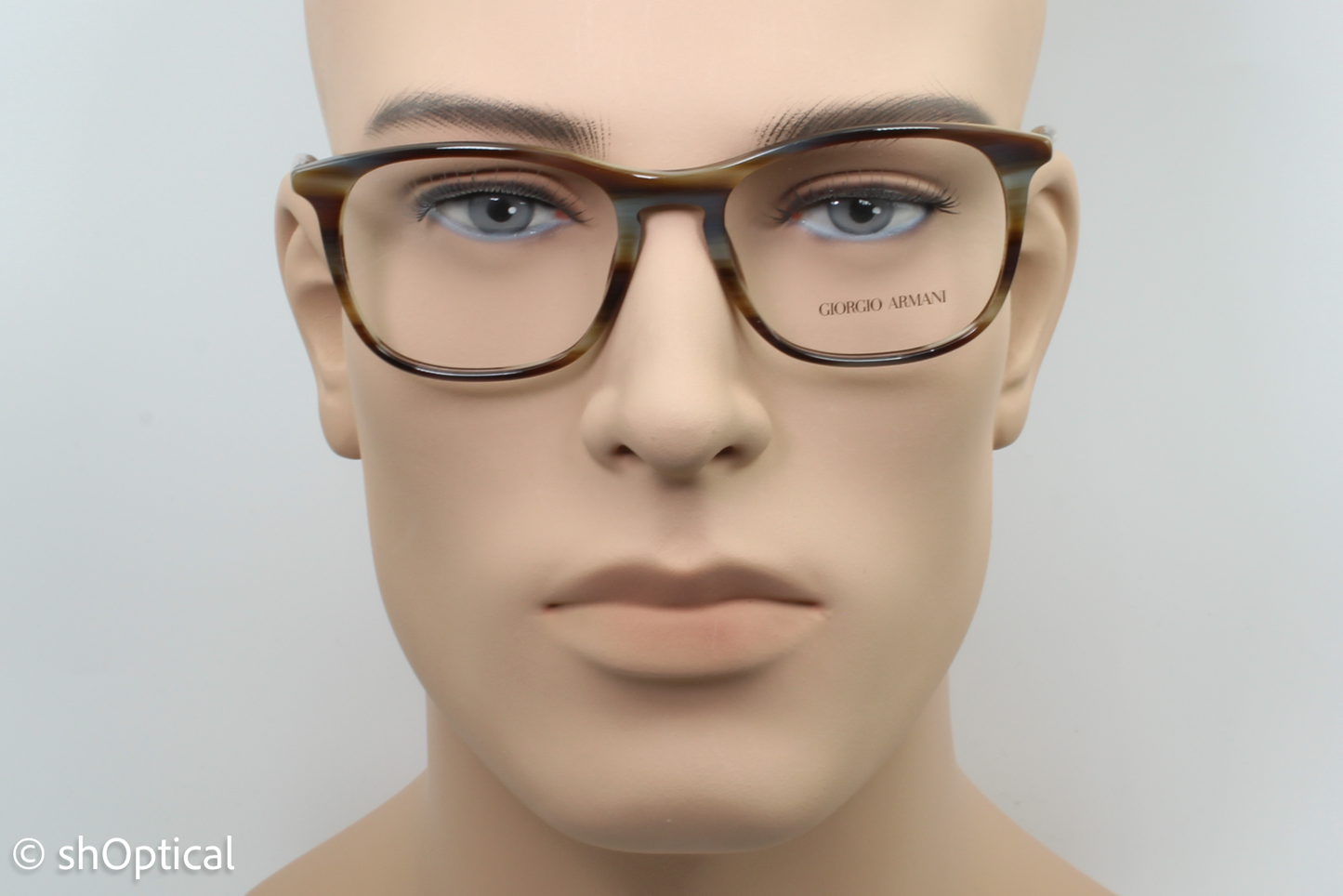 Giorgio Armani AR7103  Male Square Glasses Frame Striped Beige 53mm