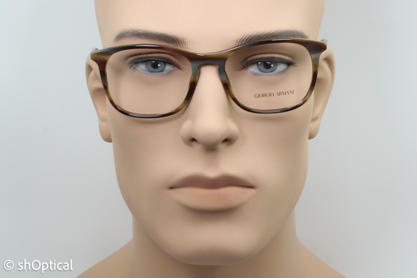 Giorgio Armani AR7103  Male Square Glasses Frame Striped Beige 53mm