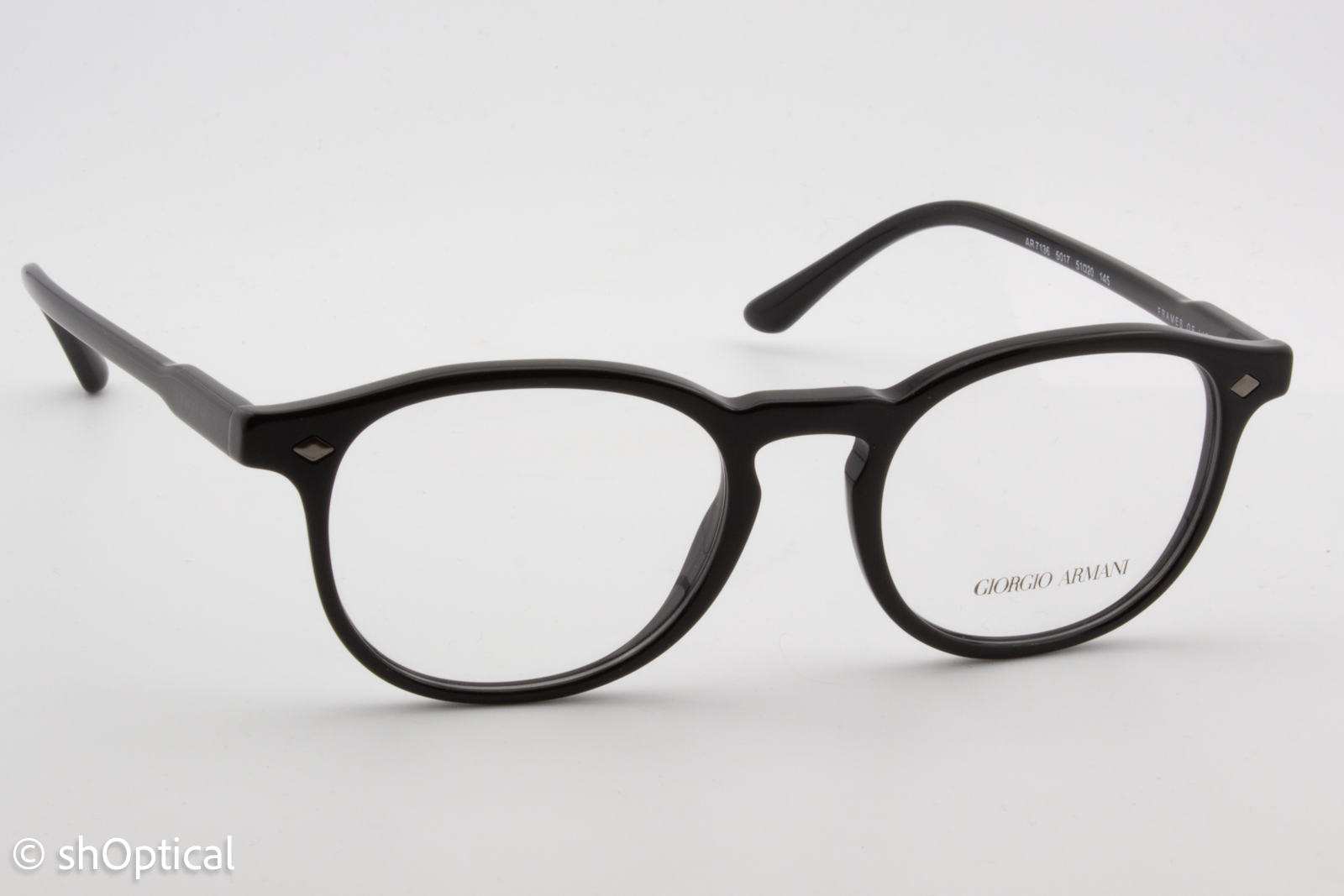 Giorgio Armani AR7136  Male Round Glasses Frame Black 51mm