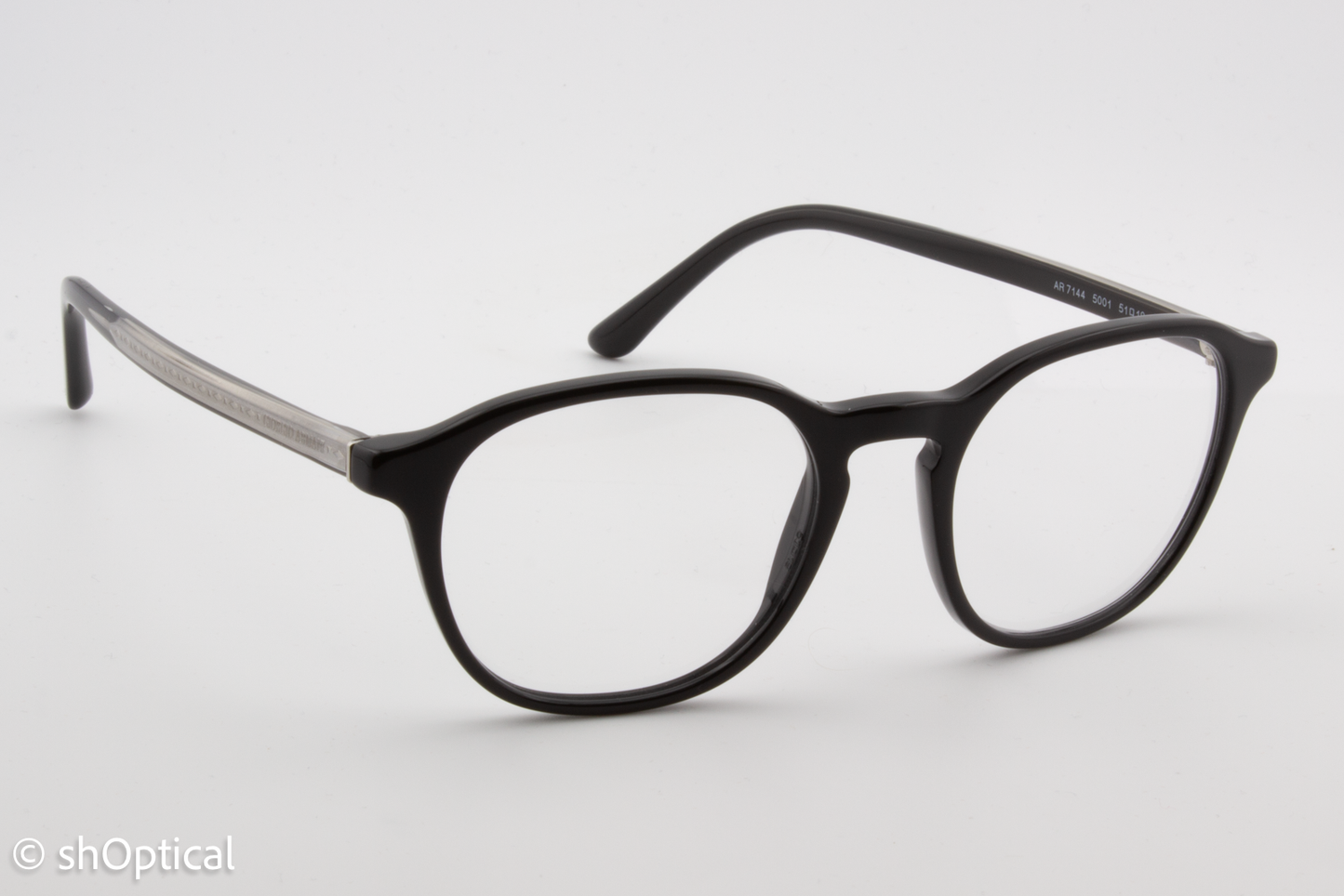 Giorgio Armani AR7144  Male Round Glasses Frame Black 51mm