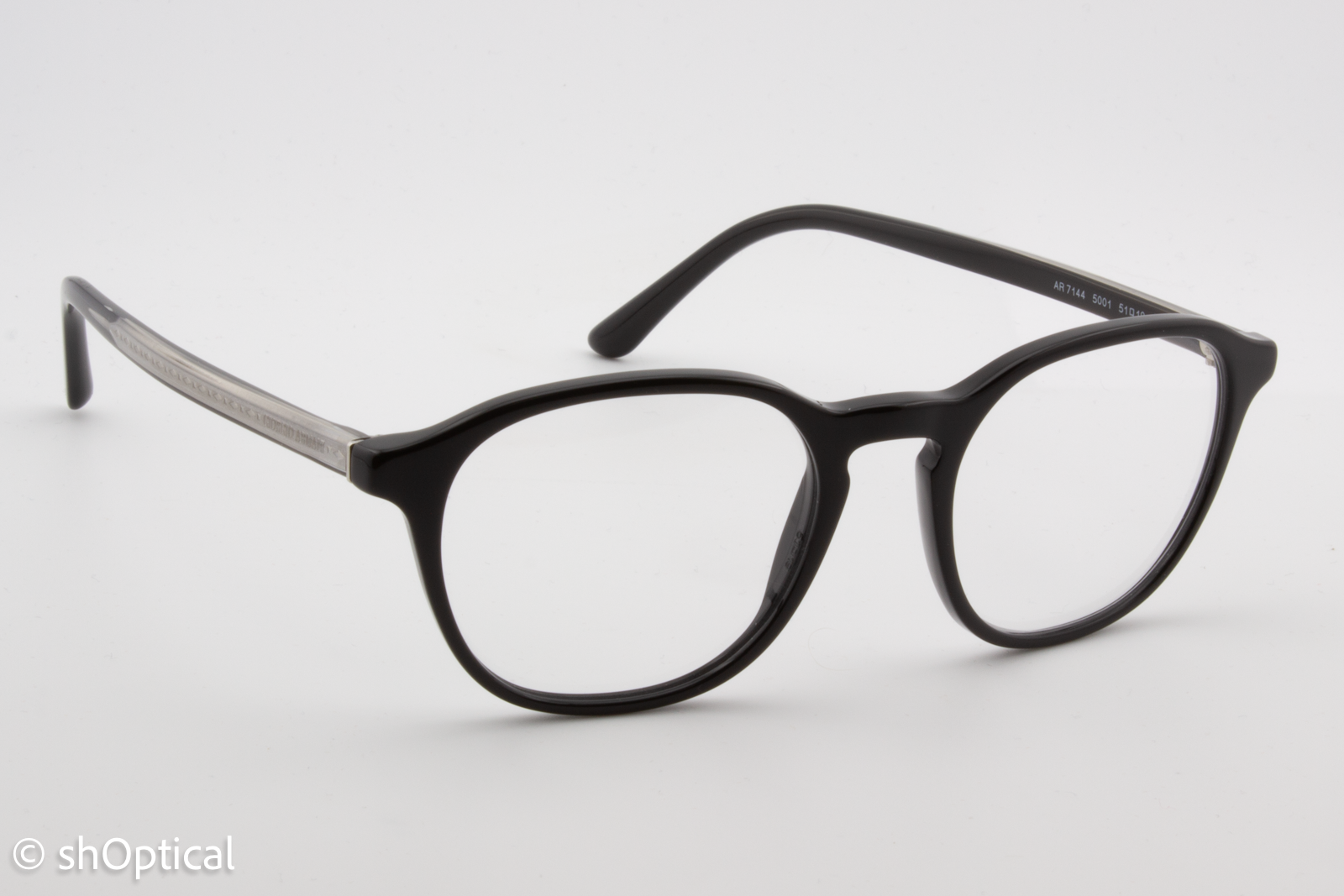 Giorgio Armani AR7144  Male Round Glasses Frame Black 51mm