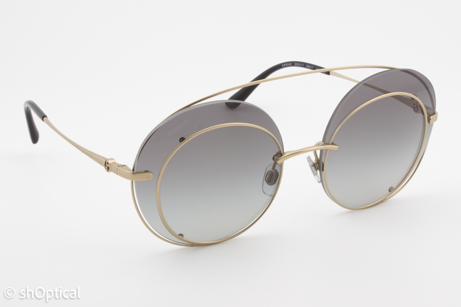 Giorgio Armani AR6043 3002/11 Womens Full Rim Sunglasses Pewter 59mm