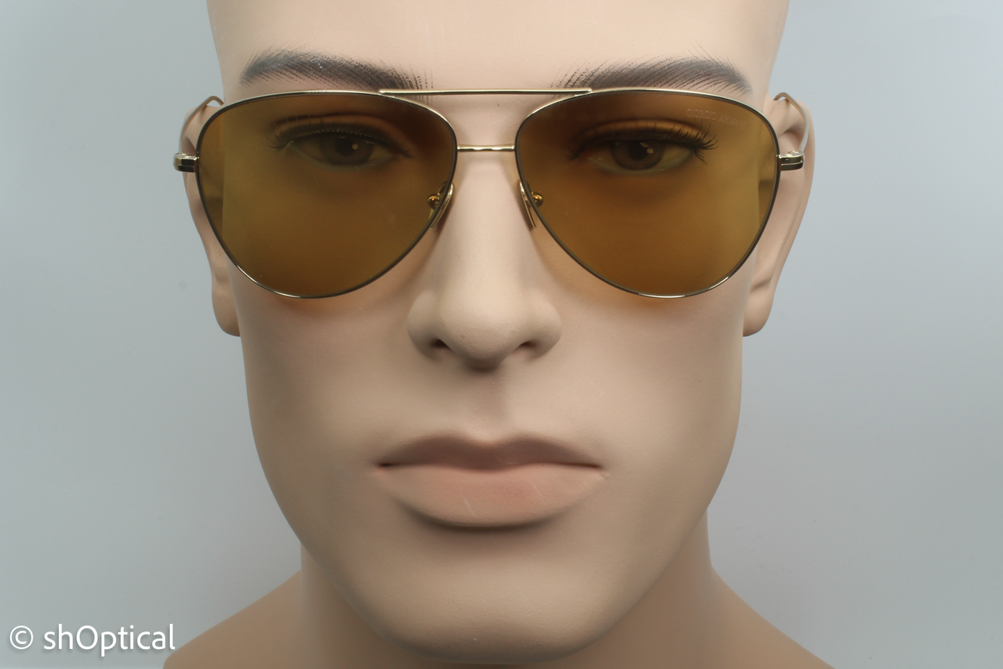 Giorgio Armani AR6049 3013/7J Mens Full Rim Sunglasses Pale Gold 58mm