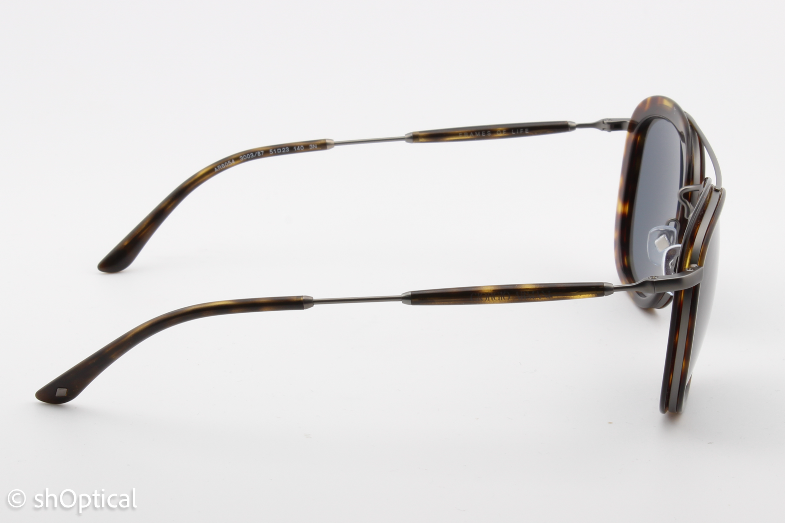 Giorgio Armani AR6054 3003/87 Mens Full Rim Sunglasses Gunmetal-Havana 51mm