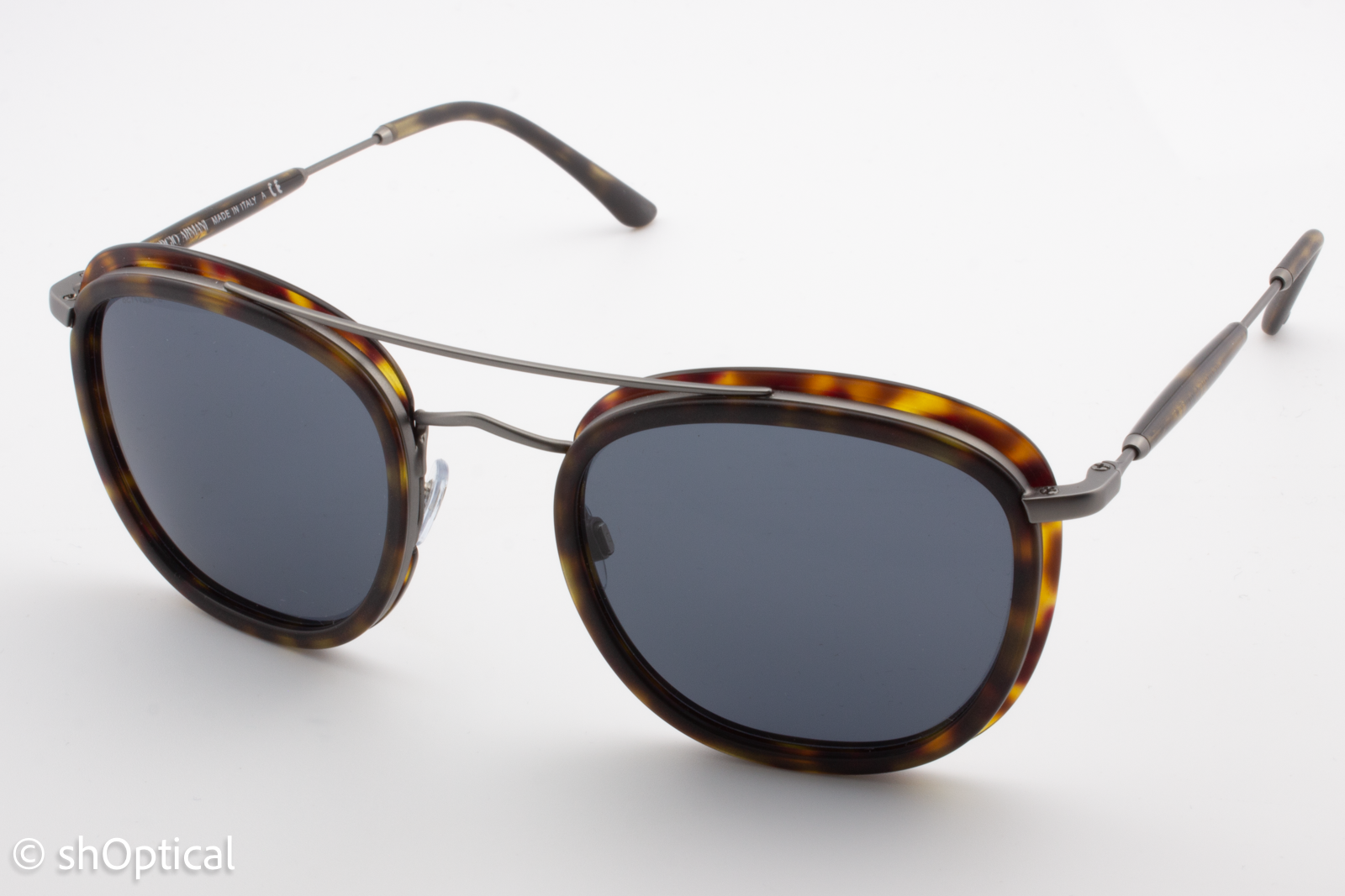 Giorgio Armani AR6054 3003/87 Mens Full Rim Sunglasses Gunmetal-Havana 51mm