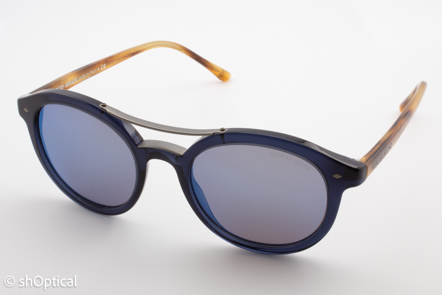 Giorgio Armani AR8007 5358/04 Mens Full Rim Sunglasses Transparent Blue 50mm