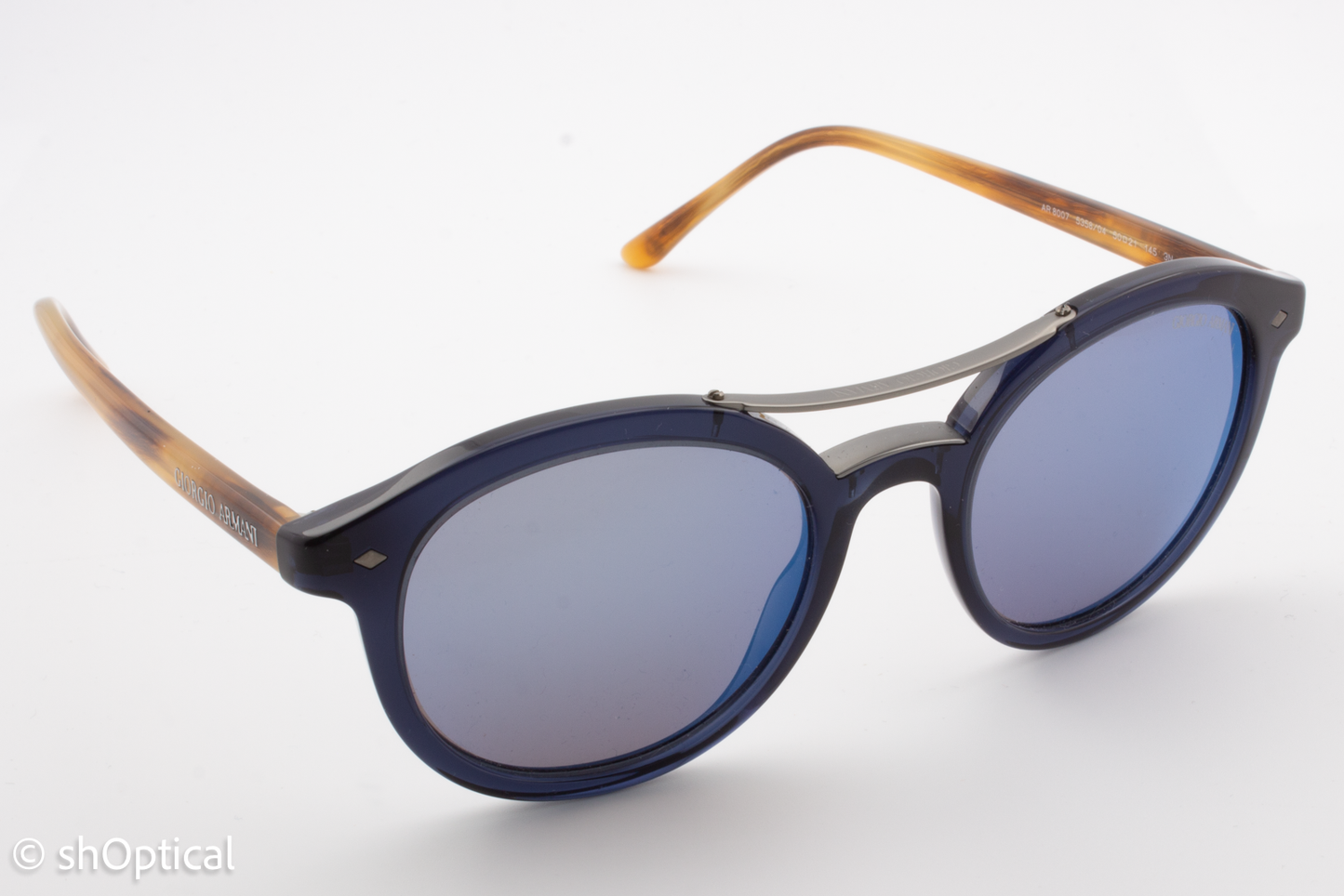 Giorgio Armani AR8007 5358/04 Mens Full Rim Sunglasses Transparent Blue 50mm