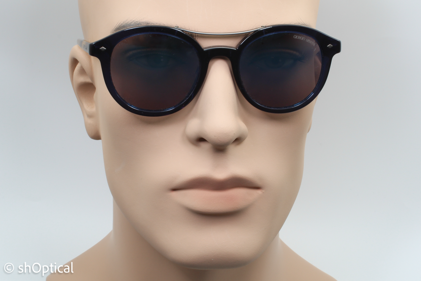 Giorgio Armani AR8007 5358/04 Mens Full Rim Sunglasses Transparent Blue 50mm