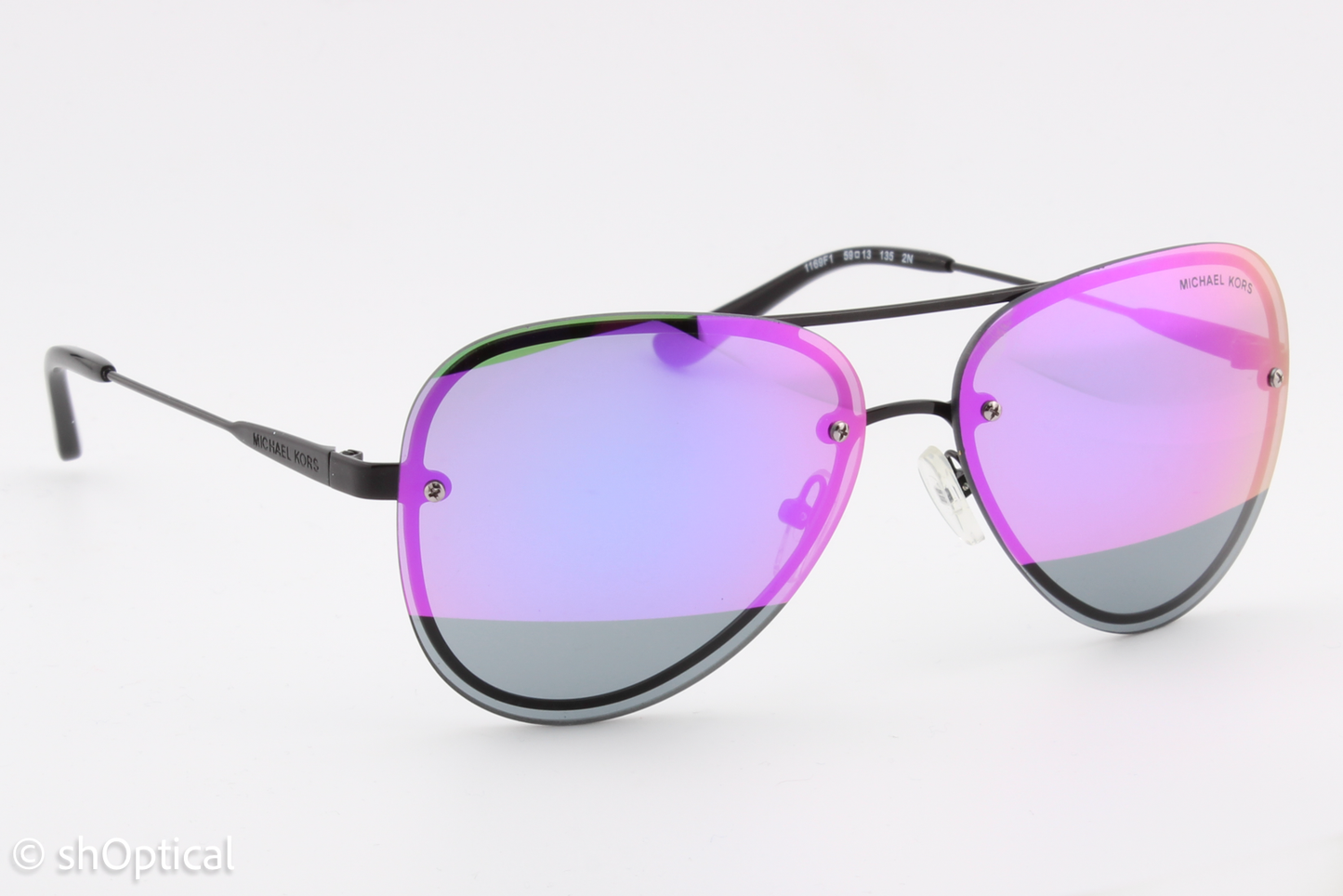 Michael Kors MK1026 La Jolla 1169F1 Womens Full Rim Sunglasses Black 59mm