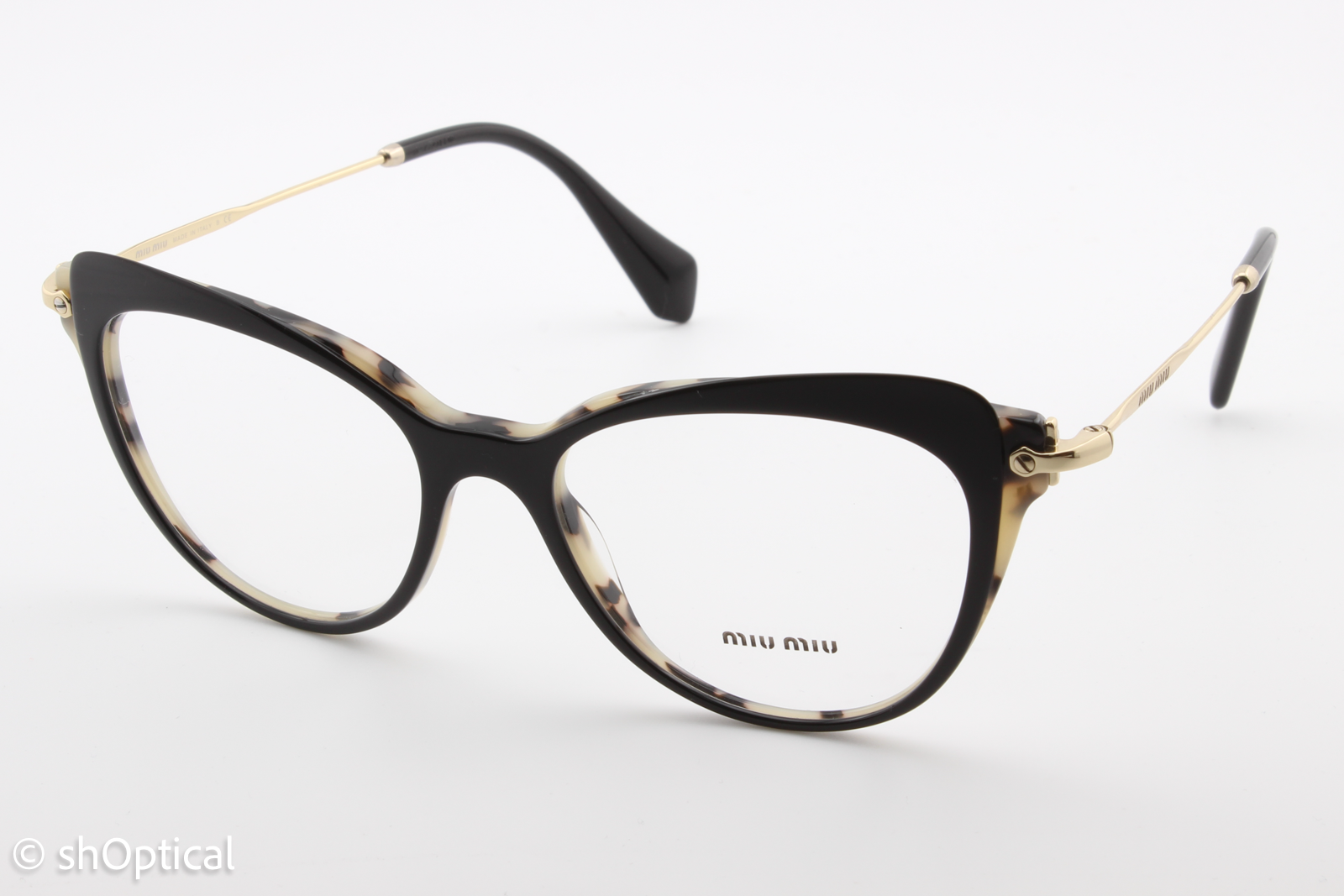 Miu Miu VMU01Q  Female Cat Eye Glasses Frame Black 52mm