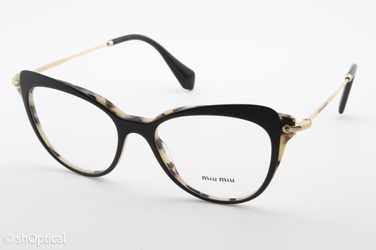 Miu Miu VMU01Q  Female Cat Eye Glasses Frame Black 52mm