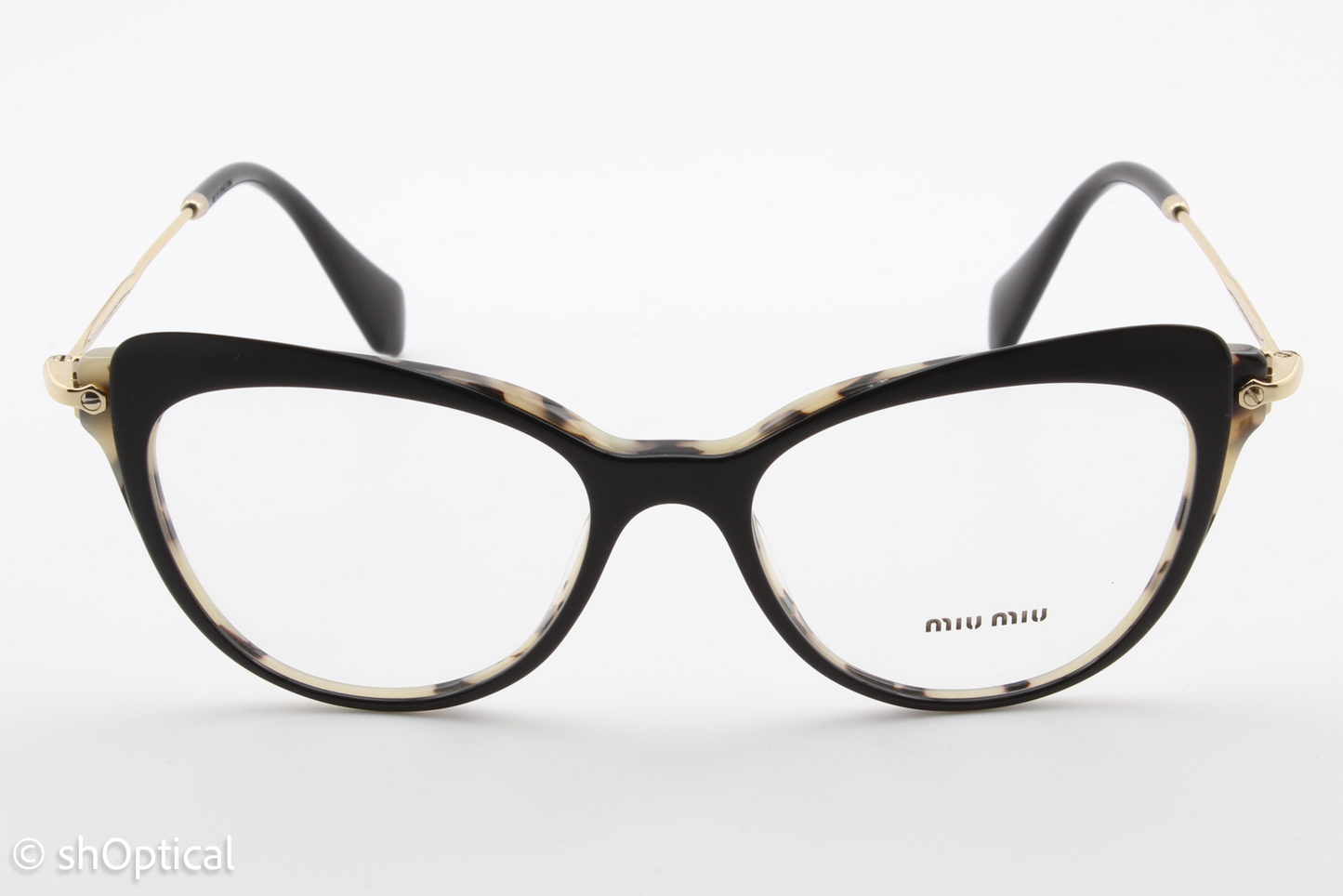 Miu Miu VMU01Q  Female Cat Eye Glasses Frame Black 52mm