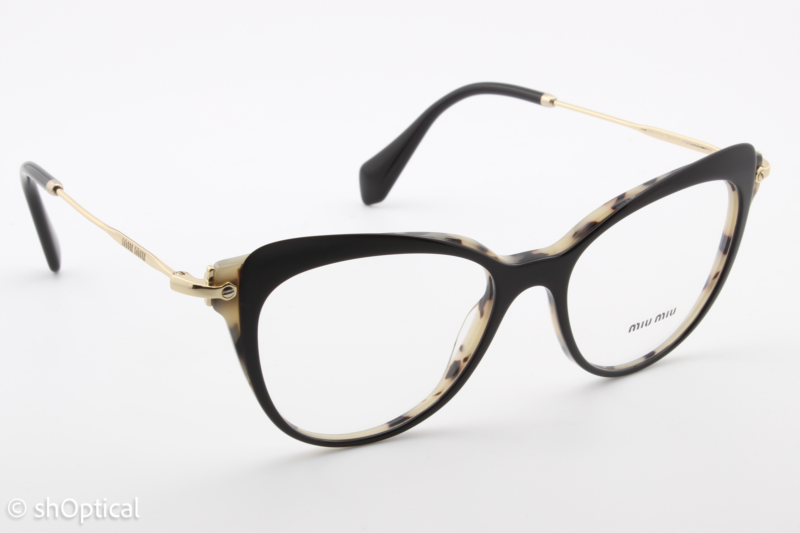 Miu Miu VMU01Q  Female Cat Eye Glasses Frame Black 52mm