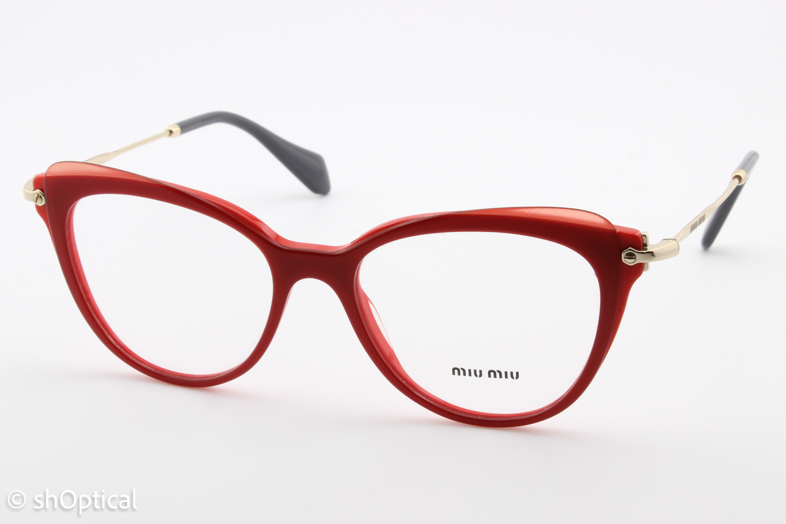 Miu Miu VMU01Q  Female Cat Eye Glasses Frame Red 52mm