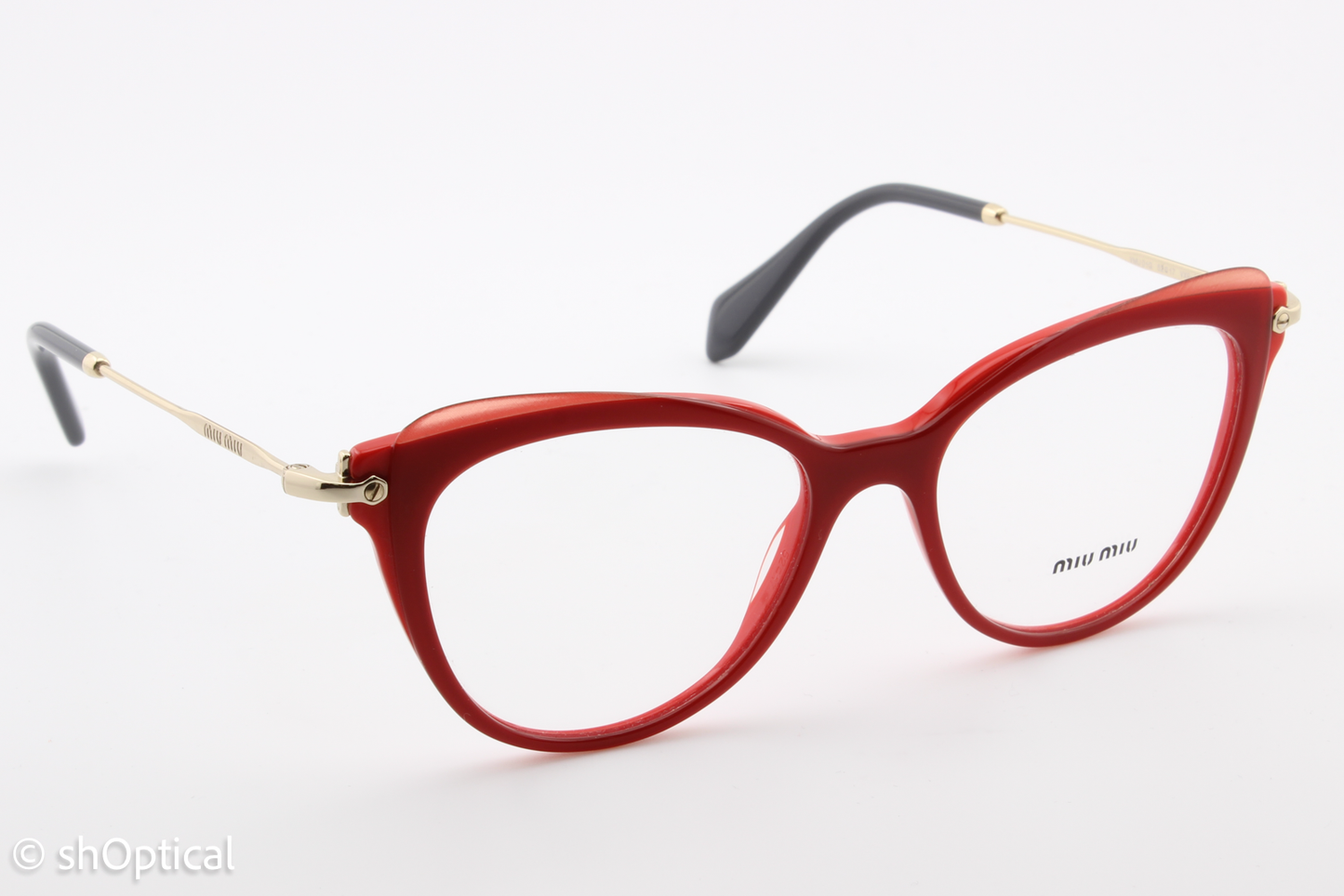 Miu Miu VMU01Q  Female Cat Eye Glasses Frame Red 52mm