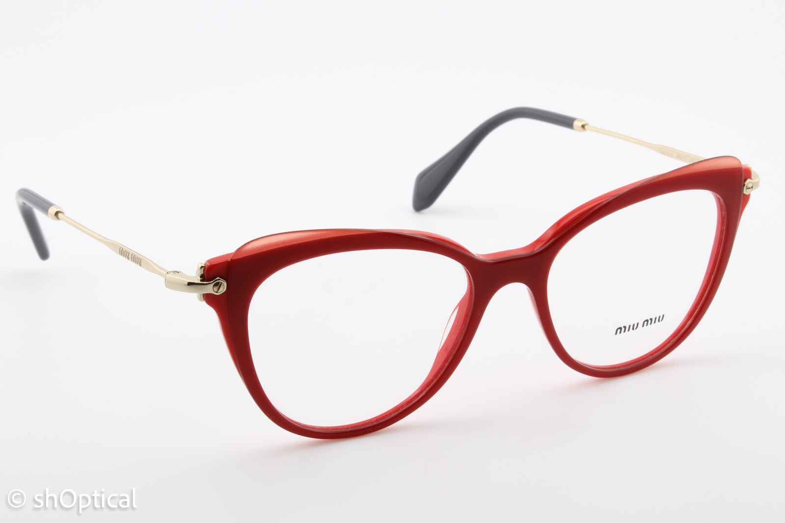 Miu Miu VMU01Q  Female Cat Eye Glasses Frame Red 52mm