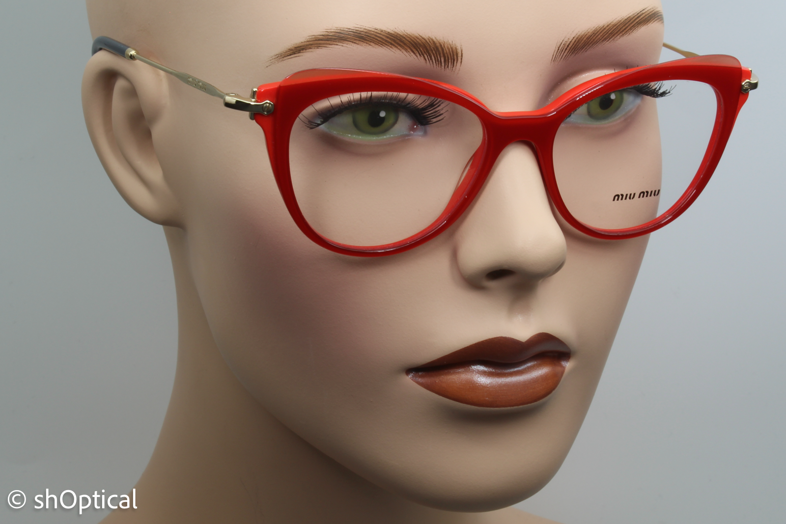 Miu Miu VMU01Q  Female Cat Eye Glasses Frame Red 52mm