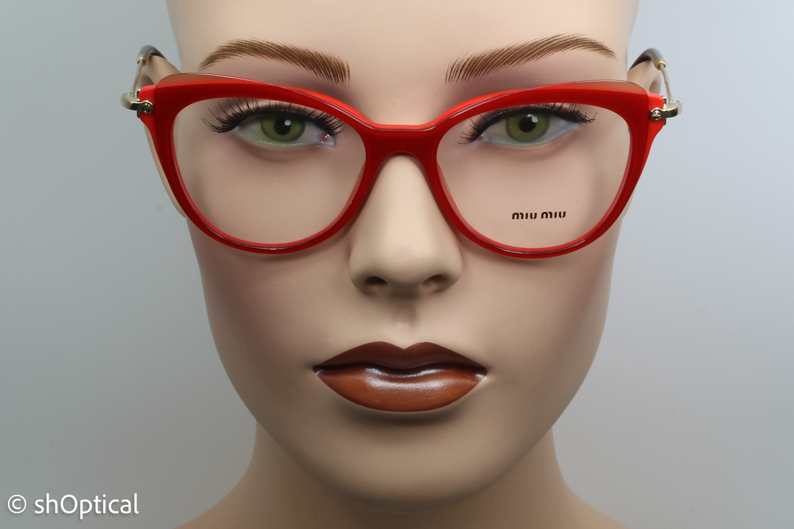 Miu Miu VMU01Q  Female Cat Eye Glasses Frame Red 52mm