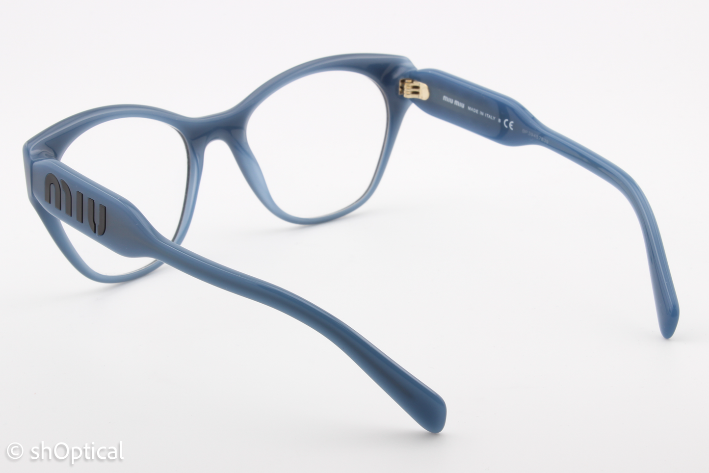 Miu Miu VMU02R  Female Square Glasses Frame Black & Blue 52mm
