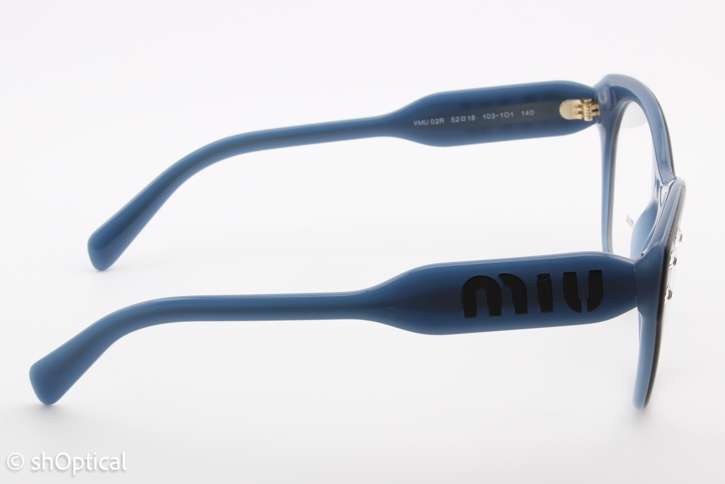 Miu Miu VMU02R  Female Square Glasses Frame Black & Blue 52mm