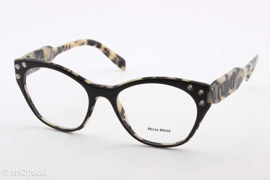 Miu Miu VMU02R  Female Square Glasses Frame Black 52mm