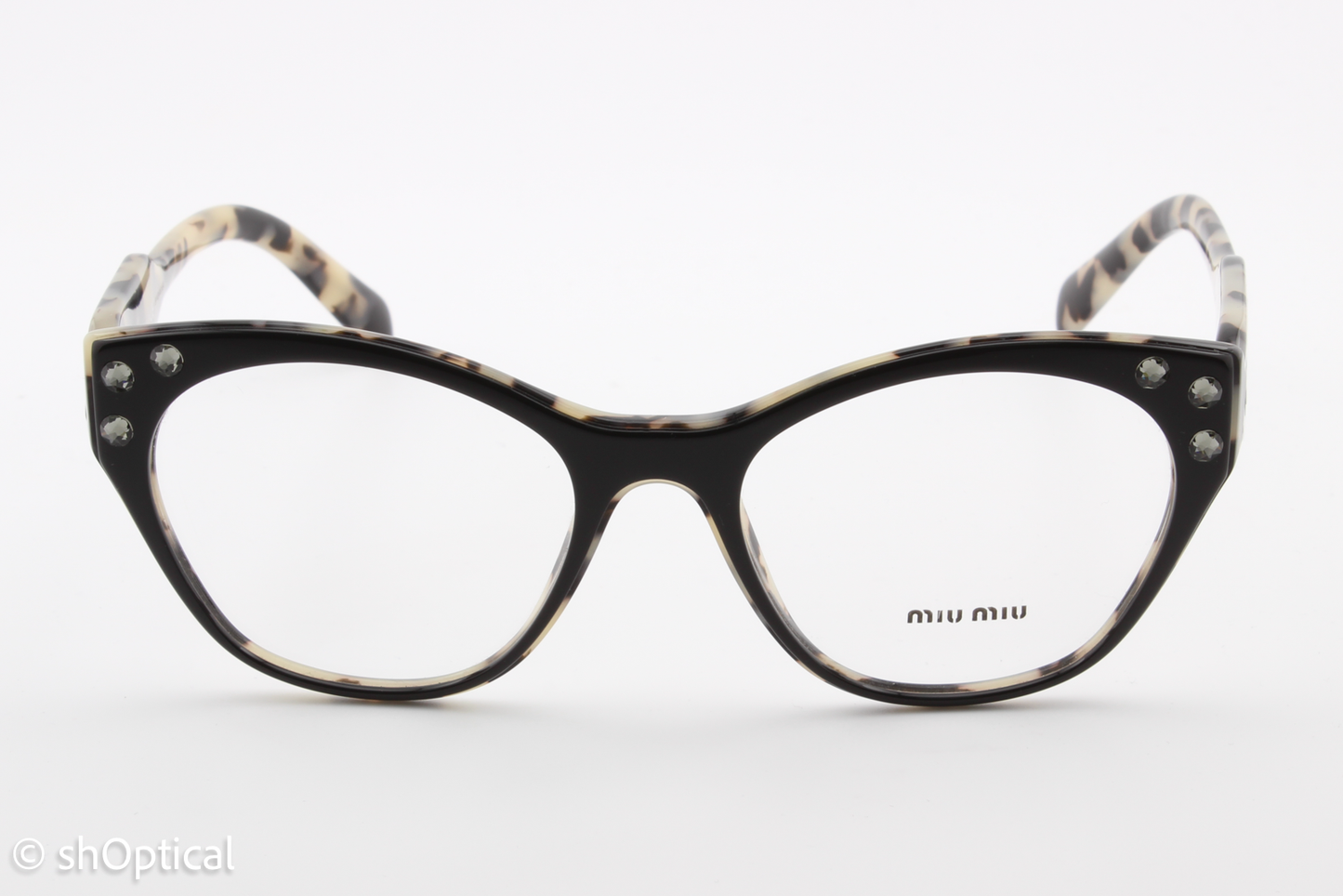 Miu Miu VMU02R  Female Square Glasses Frame Black 52mm