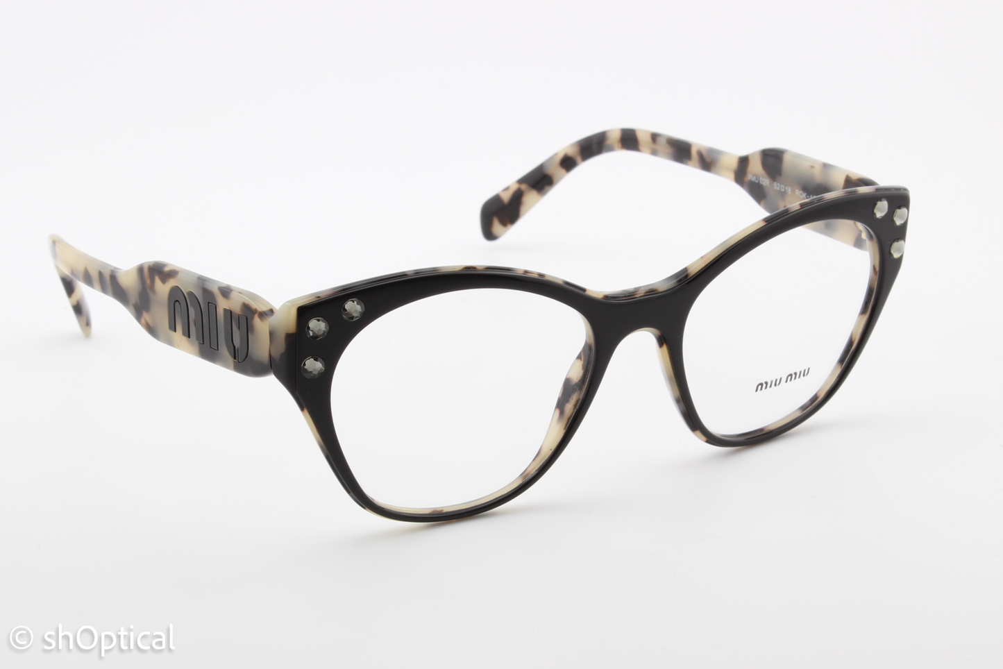 Miu Miu VMU02R  Female Square Glasses Frame Black 52mm