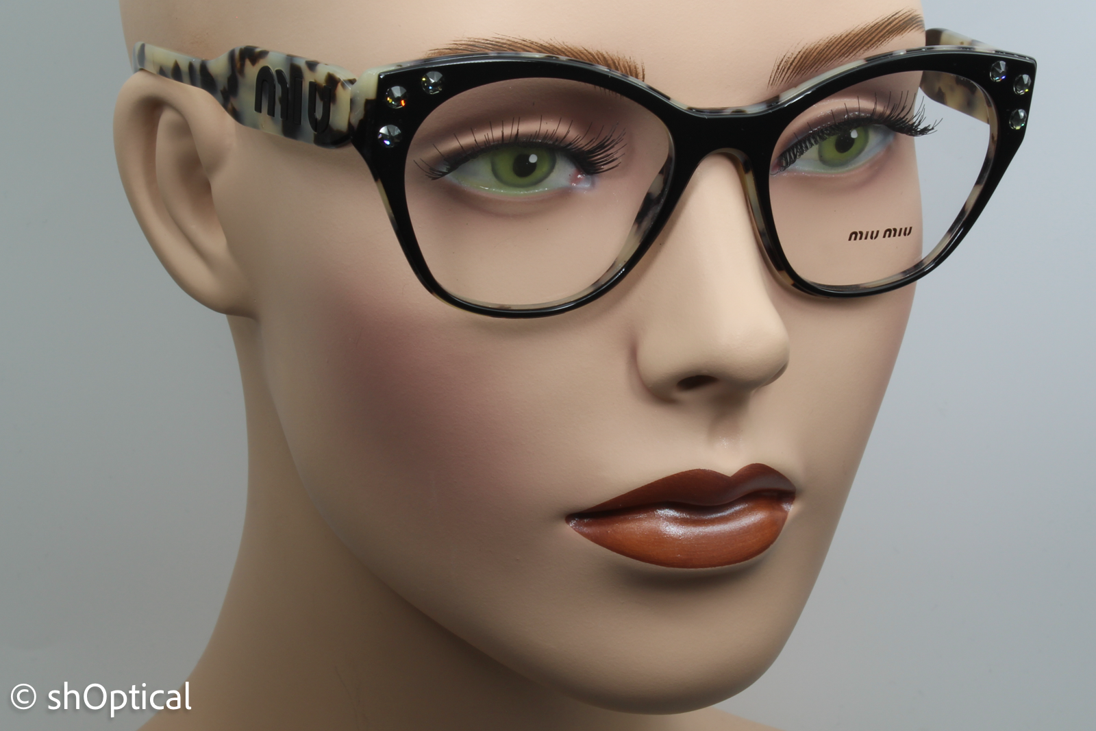 Miu Miu VMU02R  Female Square Glasses Frame Black 52mm