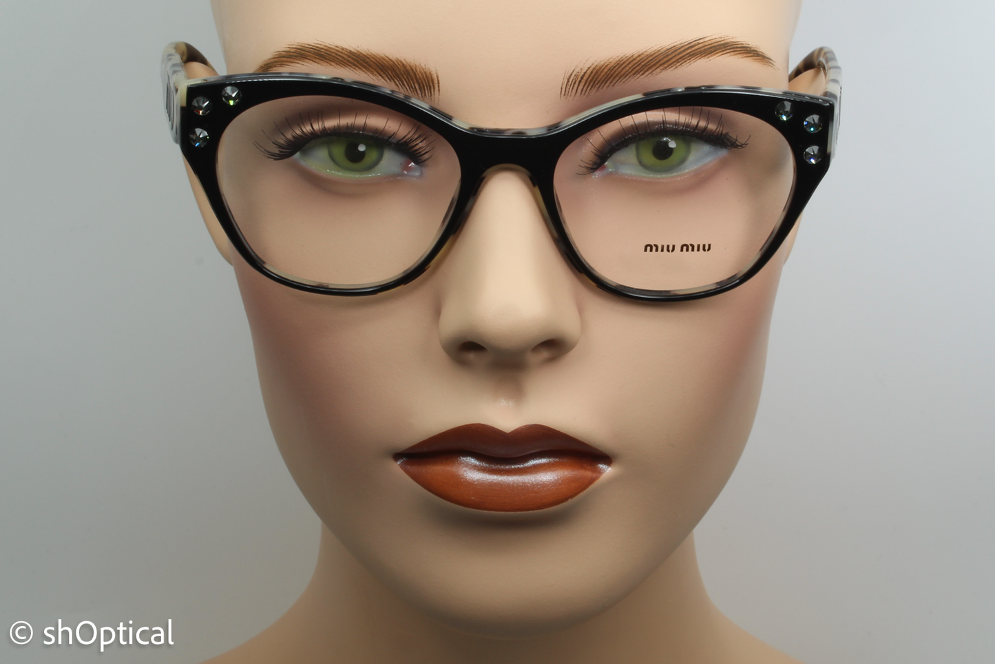 Miu Miu VMU02R  Female Square Glasses Frame Black 52mm