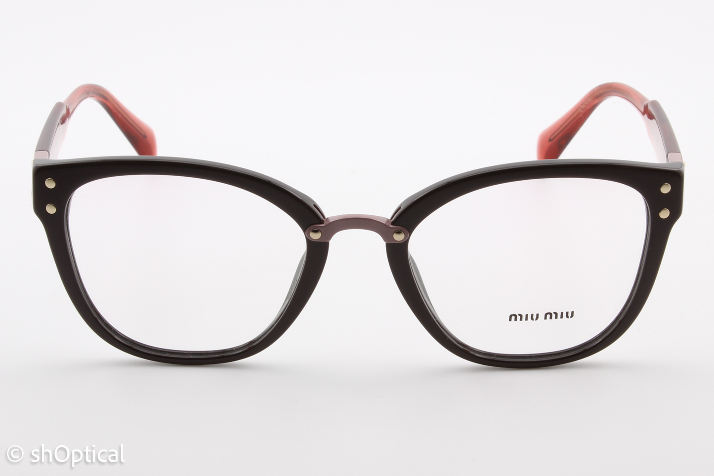 Miu Miu VMU04Q  Unisex Square Glasses Frame Brown 52mm