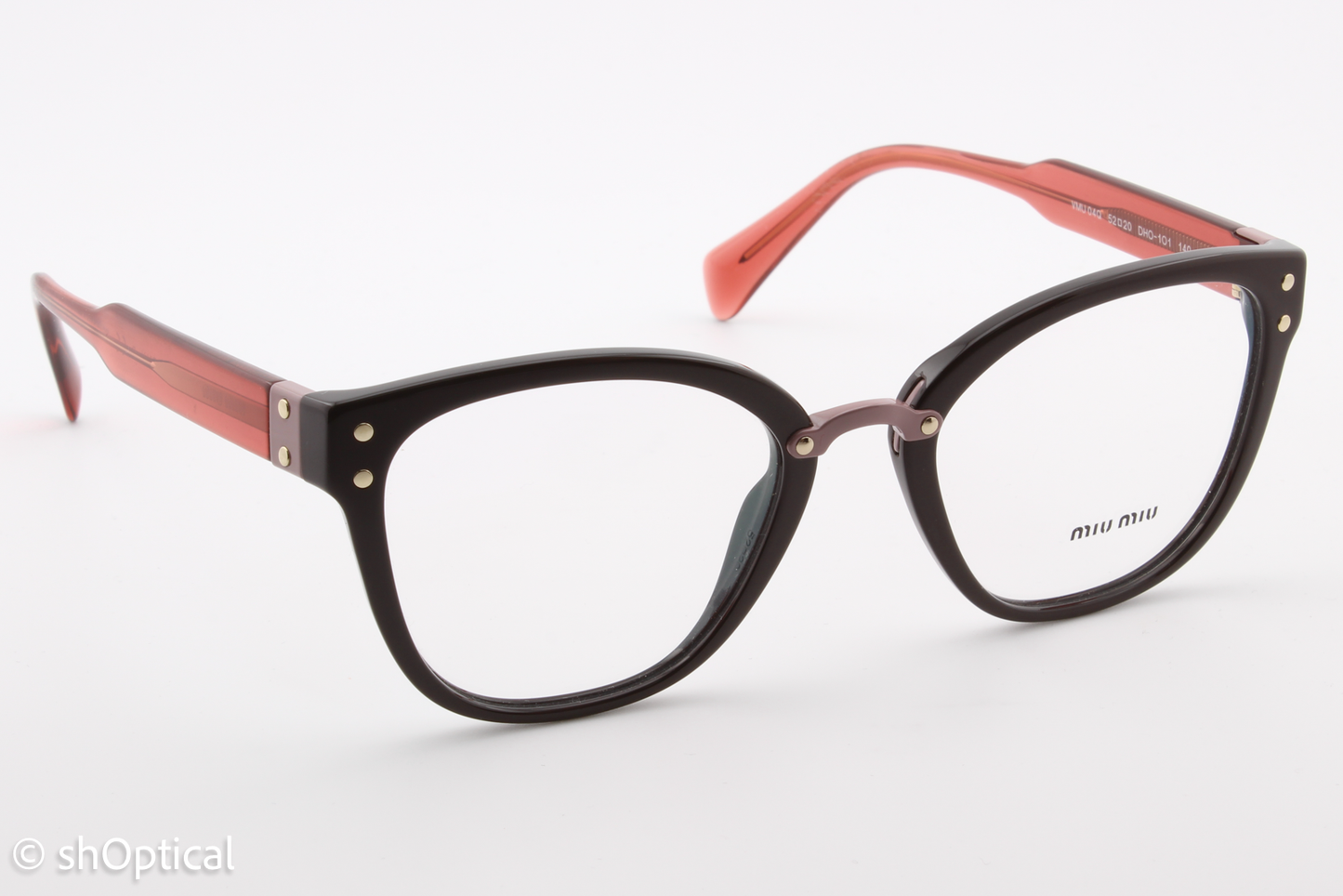 Miu Miu VMU04Q  Unisex Square Glasses Frame Brown 52mm