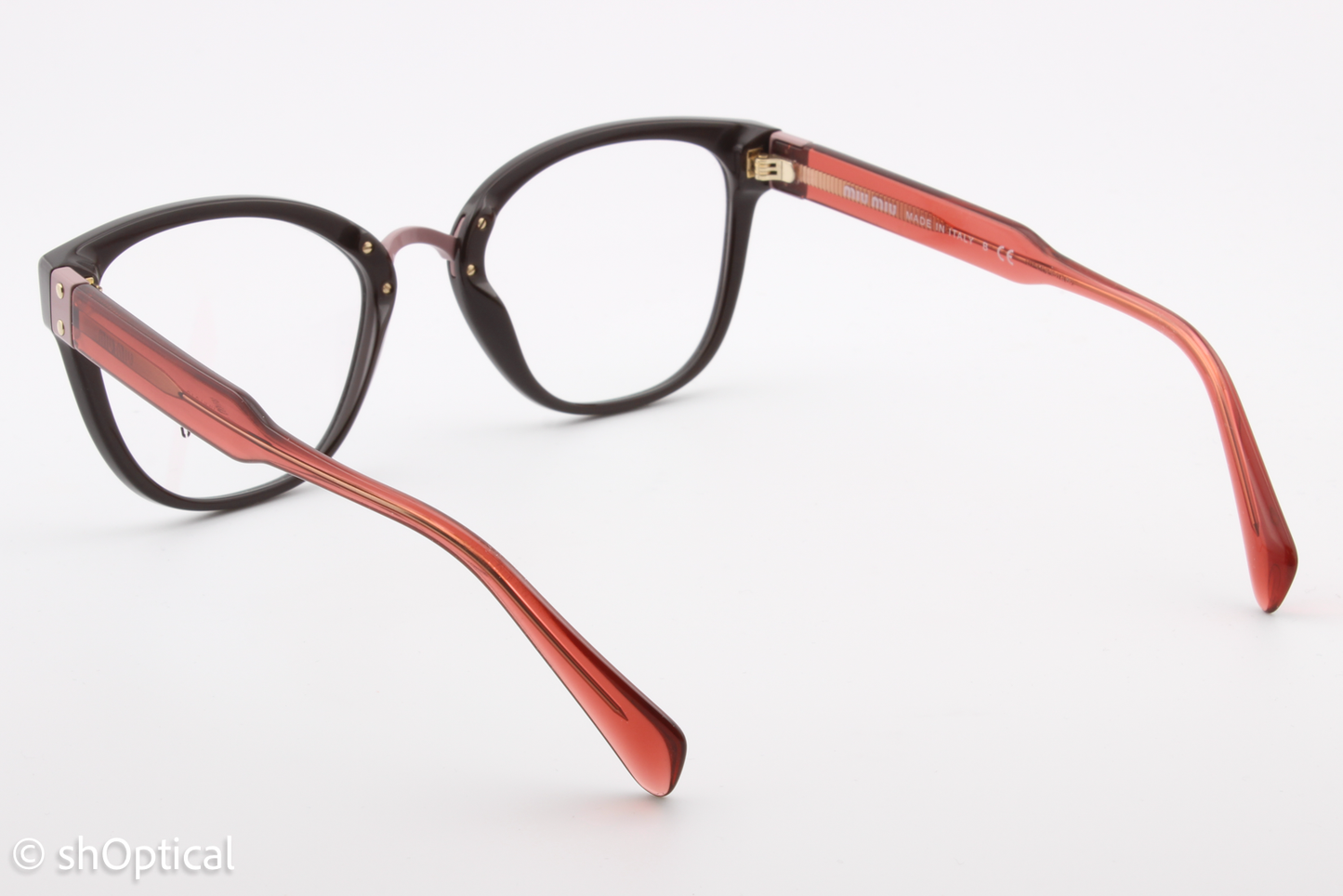 Miu Miu VMU04Q  Unisex Square Glasses Frame Brown 52mm