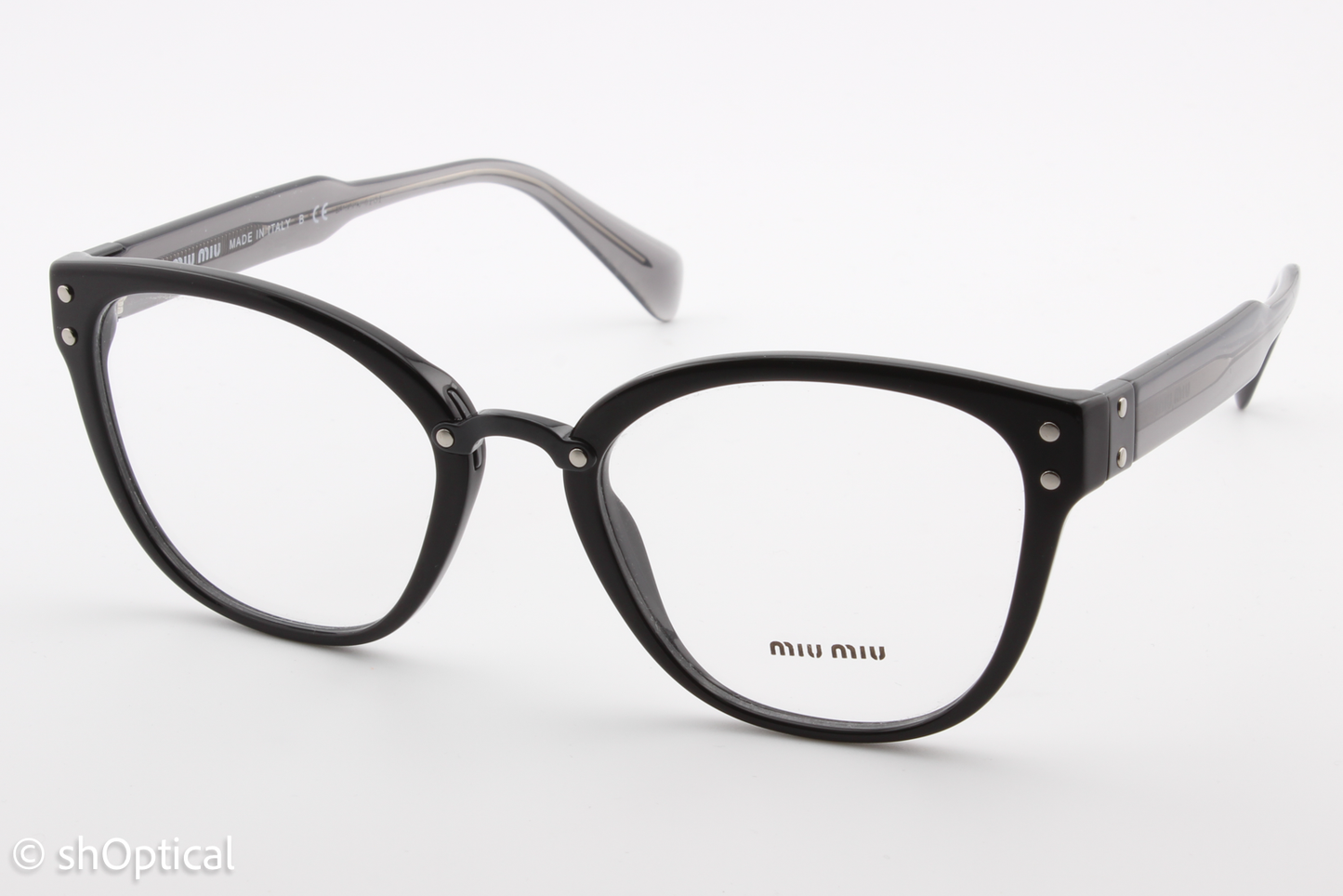 Miu Miu VMU04Q  Unisex Square Glasses Frame Black 52mm