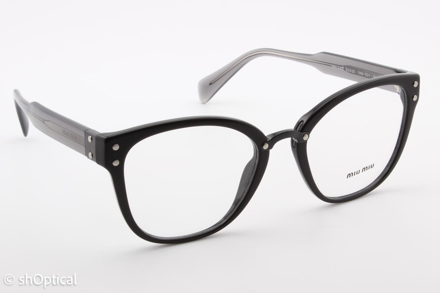 Miu Miu VMU04Q  Unisex Square Glasses Frame Black 52mm