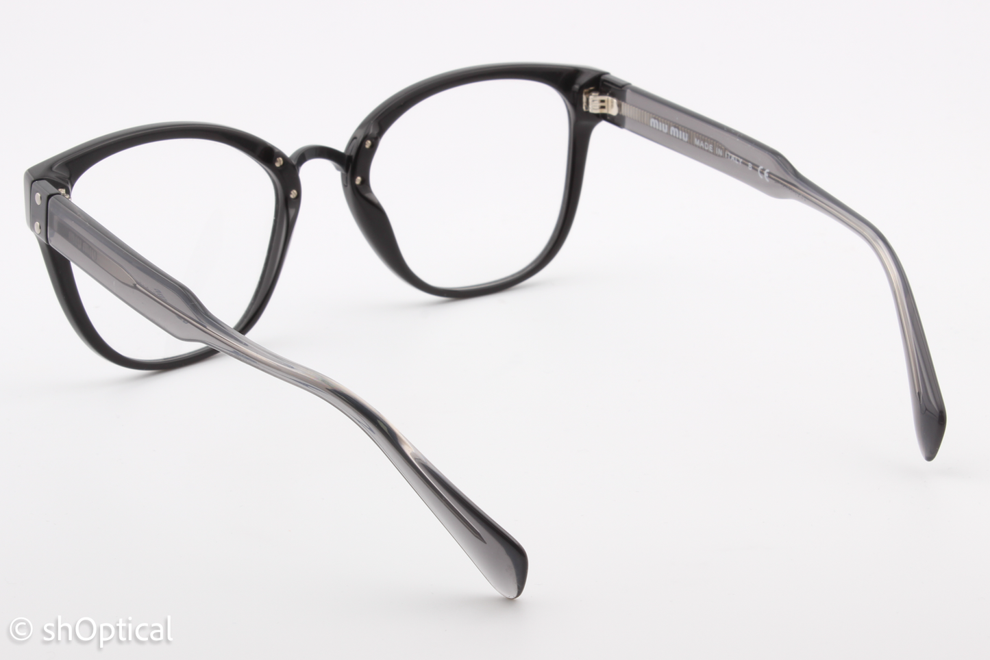 Miu Miu VMU04Q  Unisex Square Glasses Frame Black 52mm