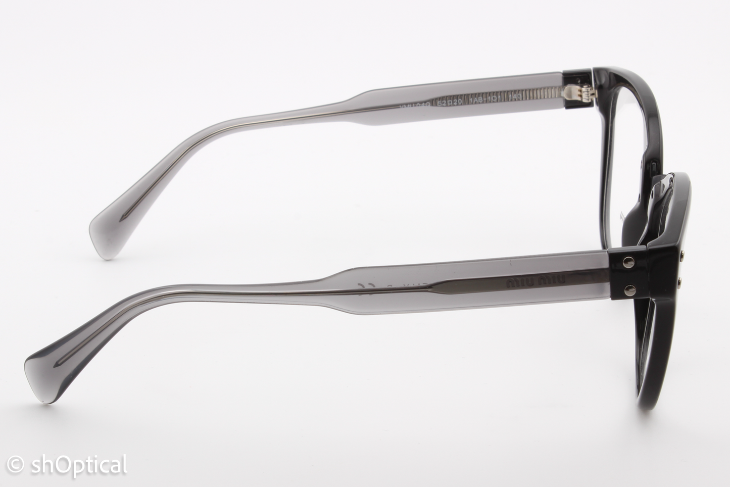 Miu Miu VMU04Q  Unisex Square Glasses Frame Black 52mm