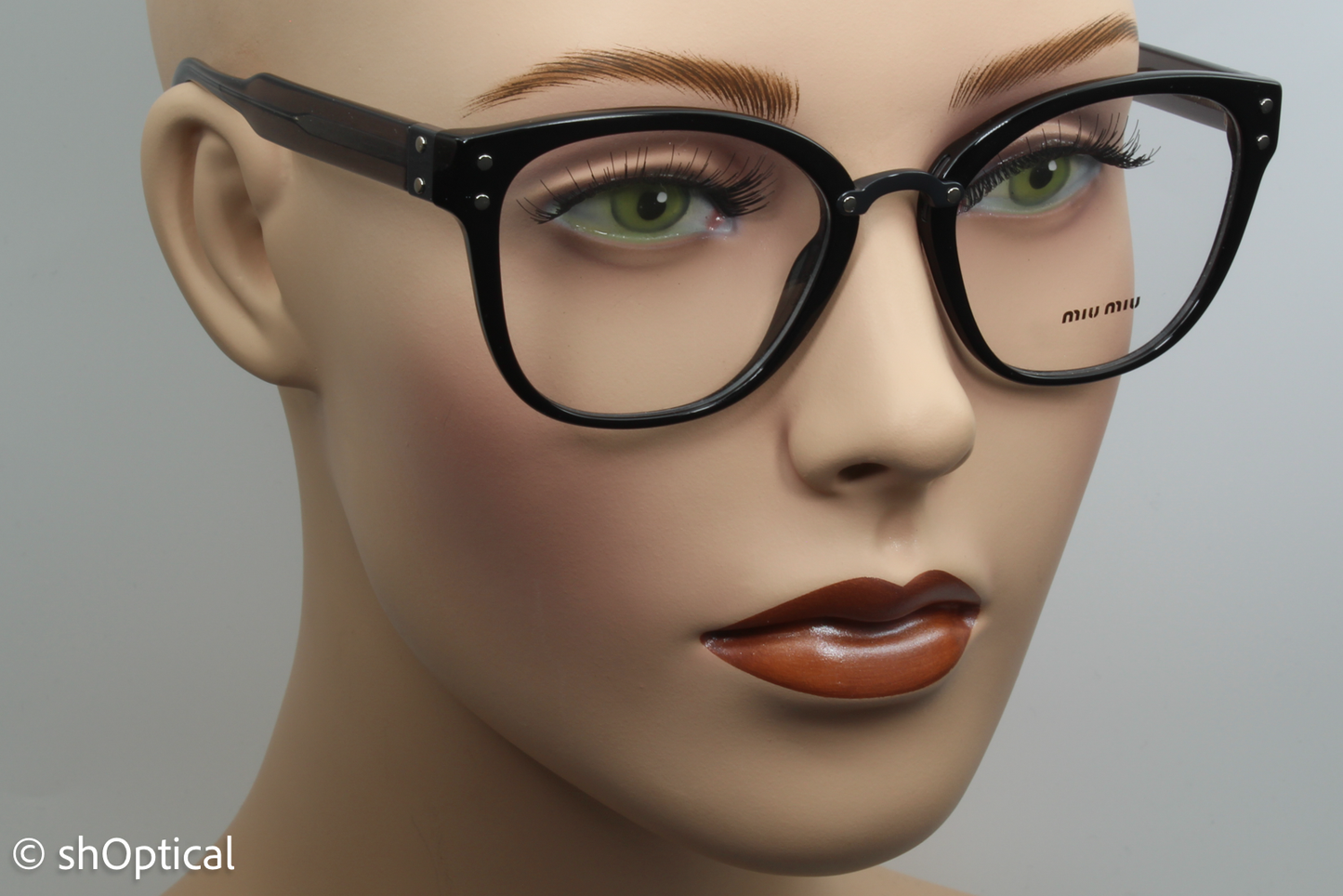 Miu Miu VMU04Q  Unisex Square Glasses Frame Black 52mm