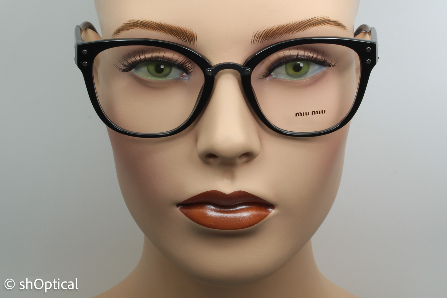 Miu Miu VMU04Q  Unisex Square Glasses Frame Black 52mm