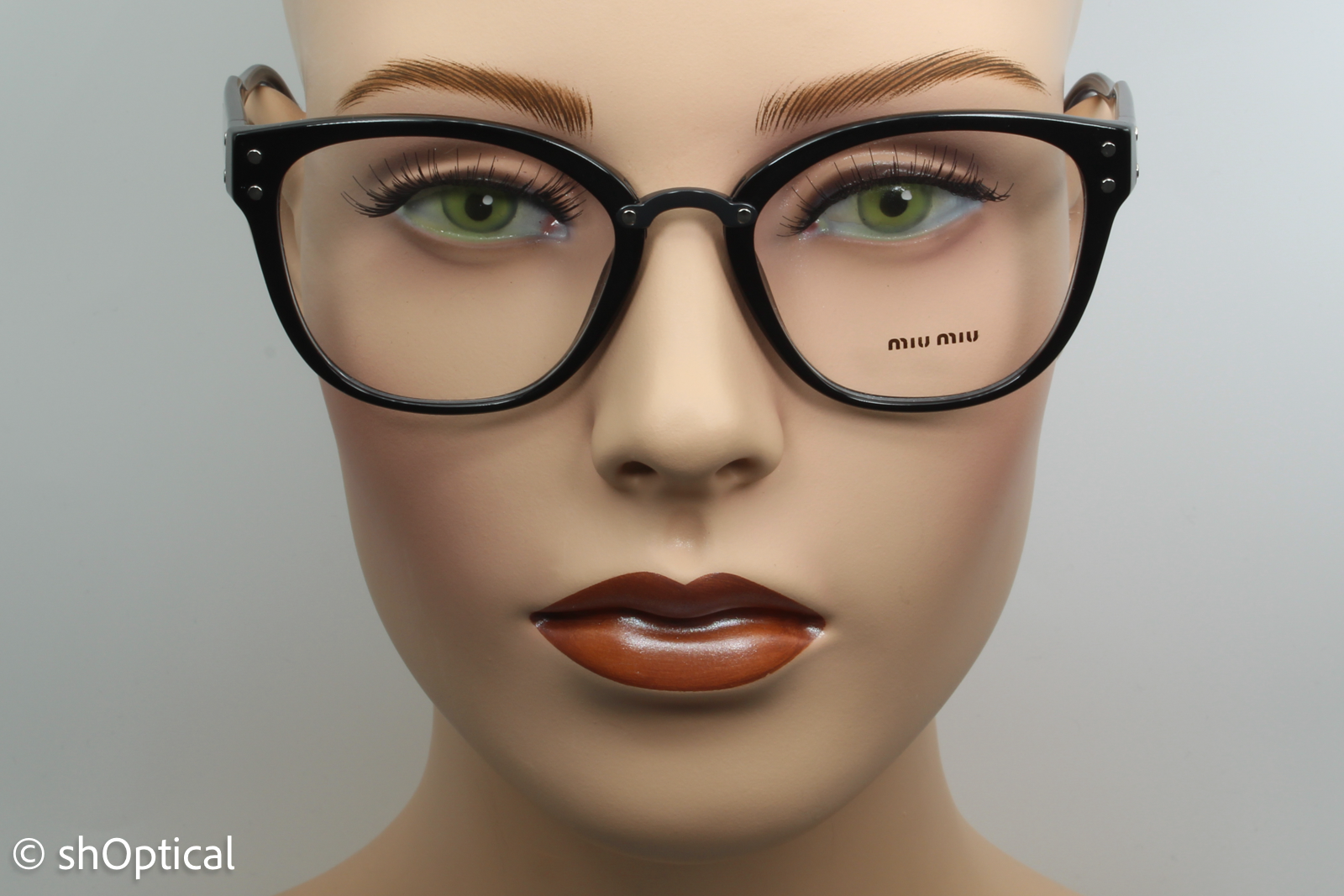 Miu Miu VMU04Q  Unisex Square Glasses Frame Black 52mm